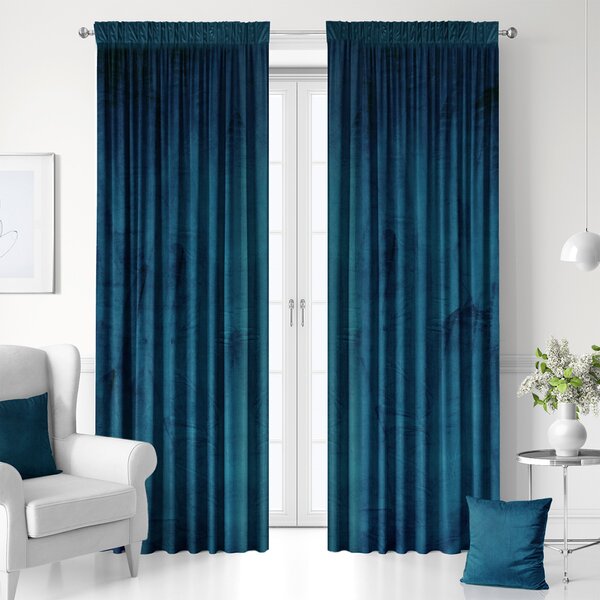 Zavjese u setu Holland Velvet Navy (2 kom) 140x250