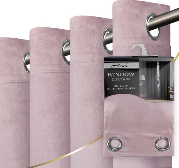 Zavjese u setu Holland Velvet Pink (2 kom) 140x260