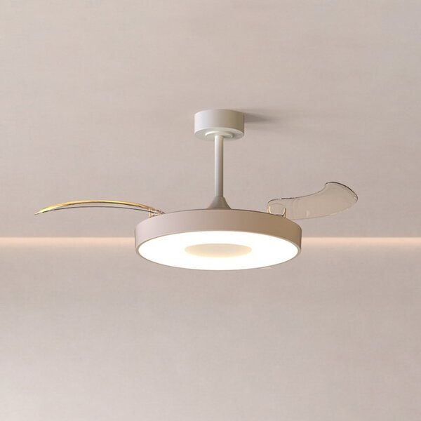 Mantra Iluminación Coin Smart LED stropni ventilator, bež/bijela, DC, tih, CCT, prigušiva, Bež, Dnevni boravak/blagovaonica, Metal