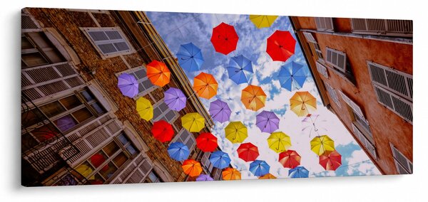 Slika šarenih kišobrana (120x50 cm)