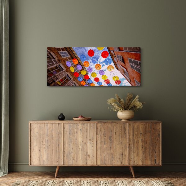 Slika šarenih kišobrana (120x50 cm)