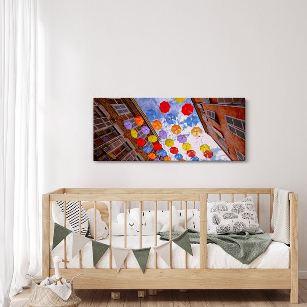 Slika šarenih kišobrana (120x50 cm)