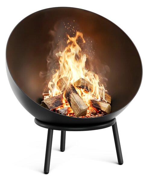 Klarstein Fireball niska vatrena zdjela | Otporna na koroziju | Stabilna | Robusna | 66 cm | Crna