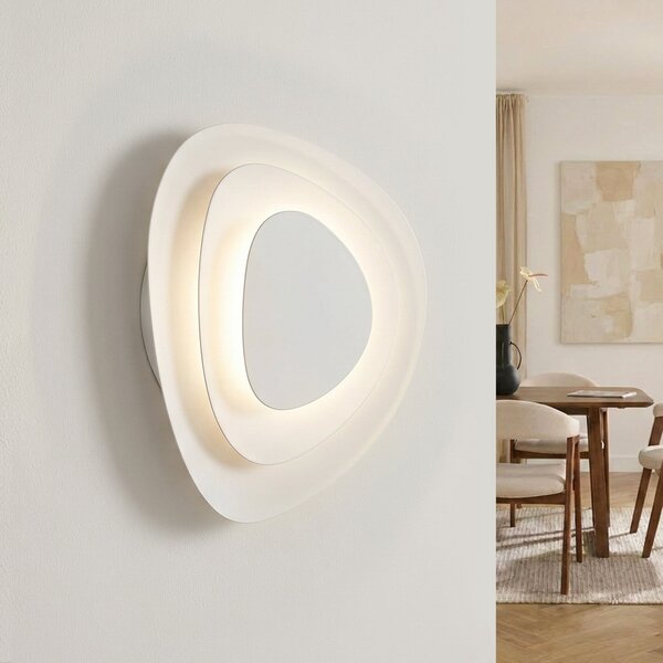 Lindby Delar LED zidna svjetiljka, bijela, 25 x cm, dimabilna, prigušiva, Bijela, Dnevni boravak/blagovaonica, Plastika