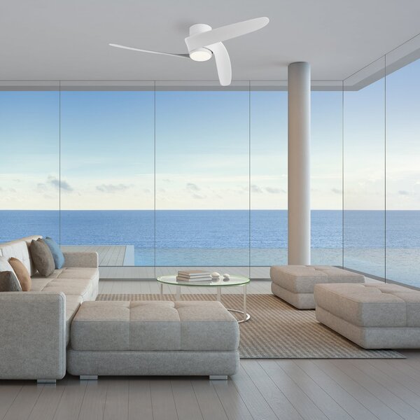 Mantra Iluminación Groenland S pametni LED stropni ventilator, bijeli, DC, tih, CCT, prigušiva, Bijela, Dnevni boravak/blagovaonica, Metal