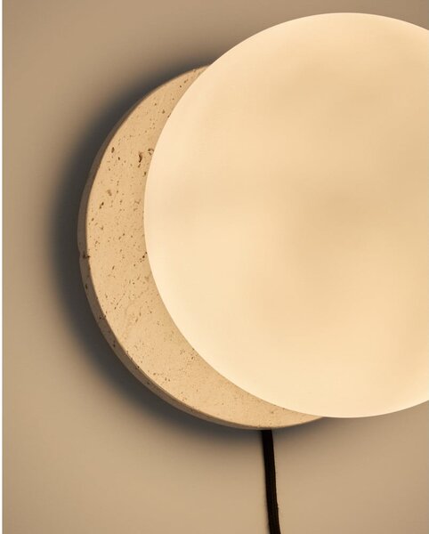 Bijela/krem mramorna zidna lampa ø 20 cm Malachi – Kave Home