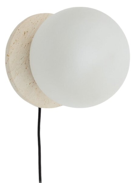 Bijela/krem mramorna zidna lampa ø 20 cm Malachi – Kave Home