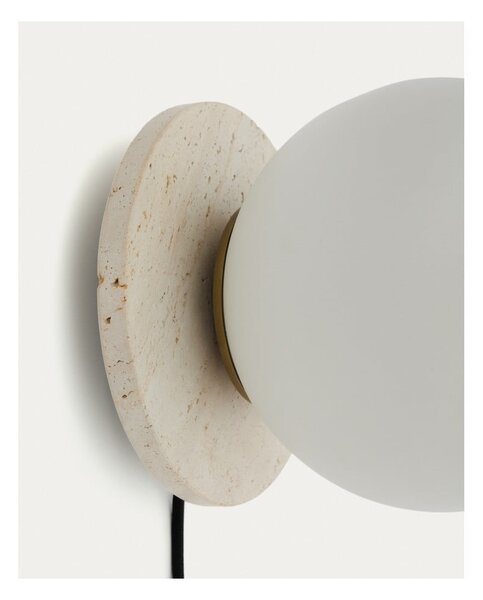Bijela/krem mramorna zidna lampa ø 20 cm Malachi – Kave Home