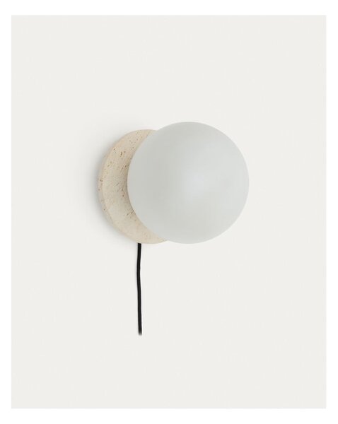 Bijela/krem mramorna zidna lampa ø 20 cm Malachi – Kave Home