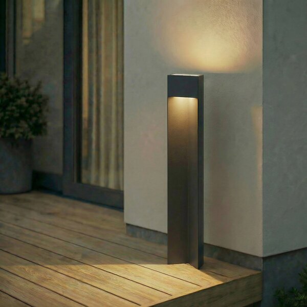 Lucande Kaholo LED svjetlo za stazu, mat crna, 90 cm, IP44, Crno, Aluminij