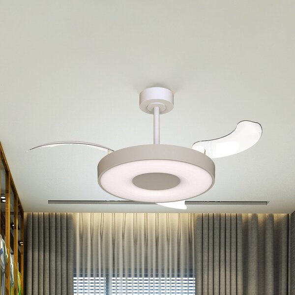 Mantra Iluminación Coin Mini Smart LED stropni ventilator, bež/bijela, DC, tih, prigušiva, Bež, Dnevni boravak/blagovaonica, Metal