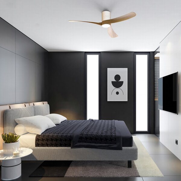Mantra Iluminación Stropni ventilator Nemo II L LED, bijela/drvo, DC, tih, CCT, prigušiva, Bijela, Dnevni boravak/blagovaonica, Metal