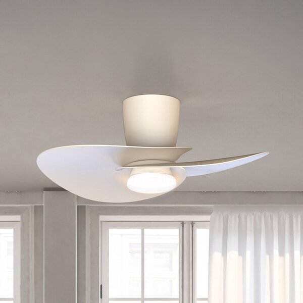 Mantra Iluminación Nenufar LED stropni ventilator, bijeli, DC, tih, CCT, 74 cm, prigušiva, Bijela, Dnevni boravak/blagovaonica, Aluminij