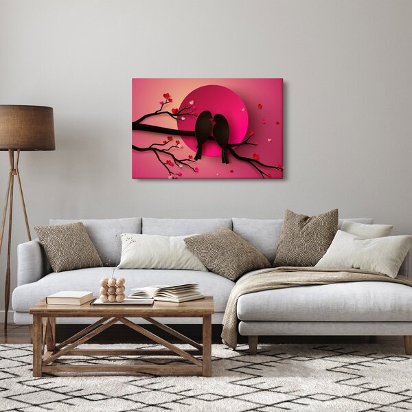 Slika - Zaljubljene ptice (90x60 cm)