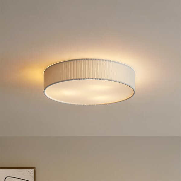 Moderna stropna svjetiljka bijela sa baršunastim sjenilom 46cm 3-svjetla - Luz