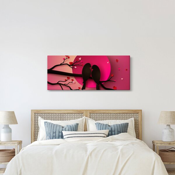 Slika - Zaljubljene ptice (120x50 cm)
