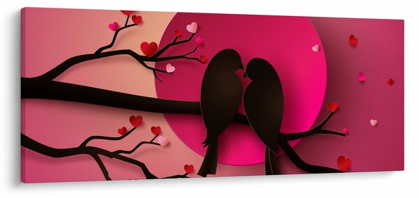 Slika - Zaljubljene ptice (120x50 cm)