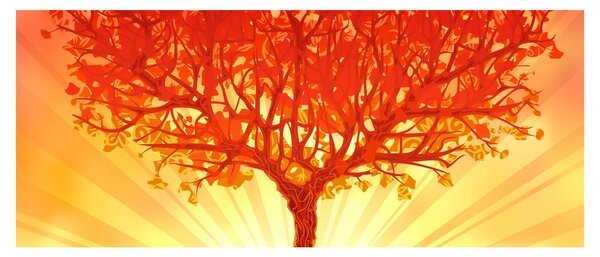 Slika - Drvo obasjano suncem (120x50 cm)