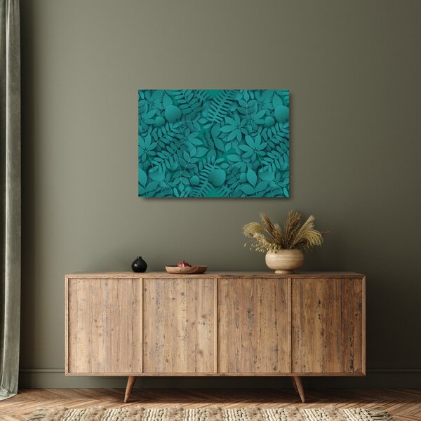 Staklena slika listov (70x50 cm)