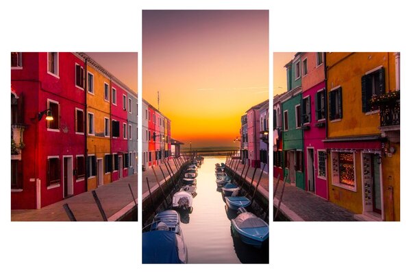 Slika - Zalazak sunca, otok Burano, Venecija, Italija (90x60 cm)