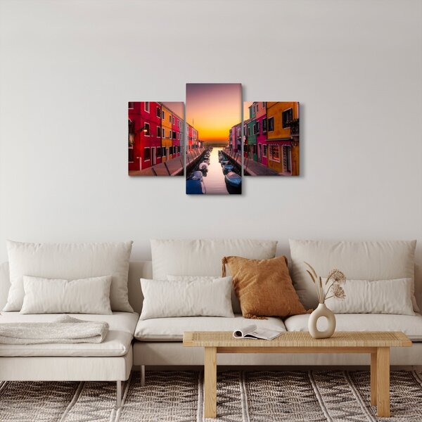 Slika - Zalazak sunca, otok Burano, Venecija, Italija (90x60 cm)