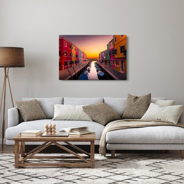 Slika - Zalazak sunca, otok Burano, Venecija, Italija (90x60 cm)