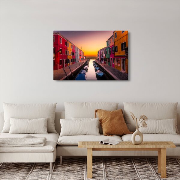 Slika - Zalazak sunca, otok Burano, Venecija, Italija (90x60 cm)