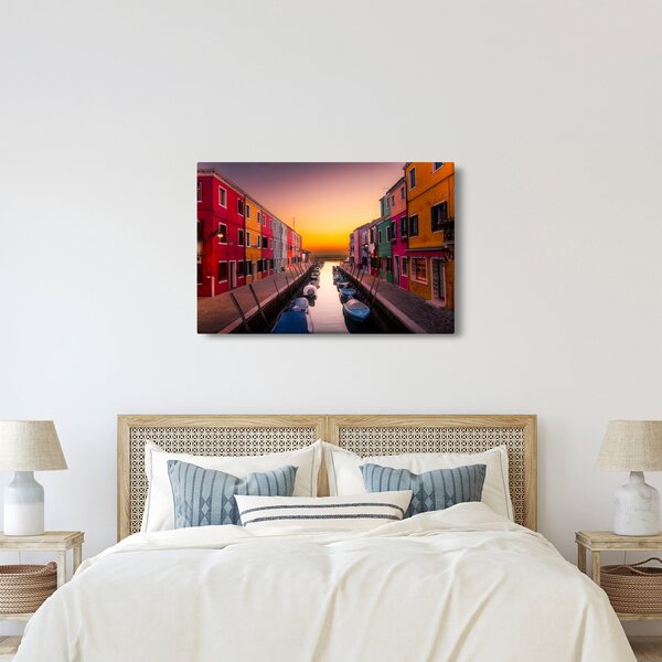 Slika - Zalazak sunca, otok Burano, Venecija, Italija (90x60 cm)