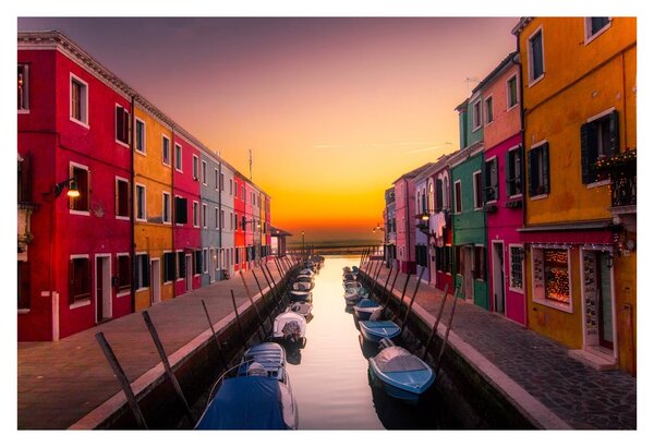 Slika - Zalazak sunca, otok Burano, Venecija, Italija (90x60 cm)
