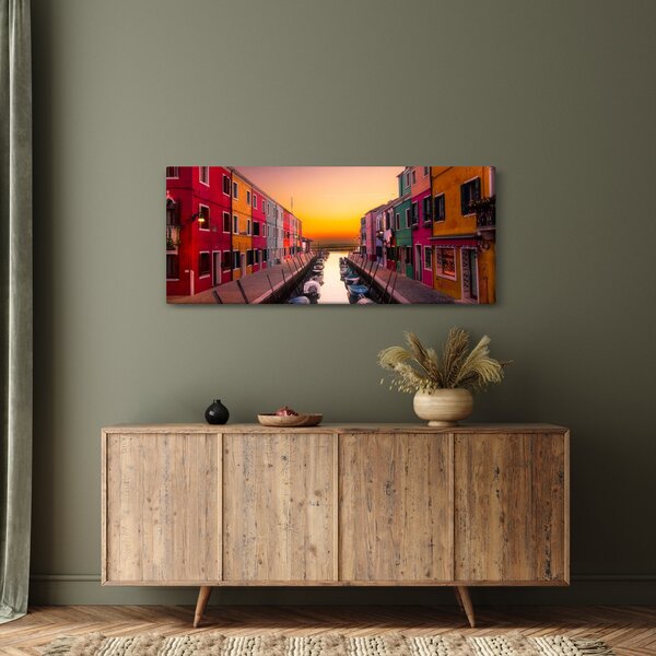 Slika - Zalazak sunca, otok Burano, Venecija, Italija (120x50 cm)