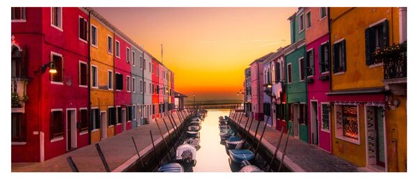 Slika - Zalazak sunca, otok Burano, Venecija, Italija (120x50 cm)
