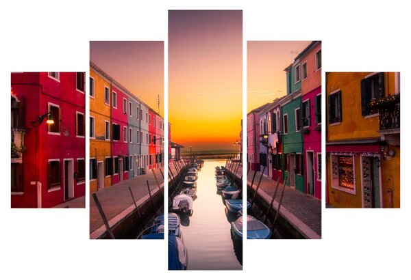Slika - Zalazak sunca, otok Burano, Venecija, Italija (150x105 cm)