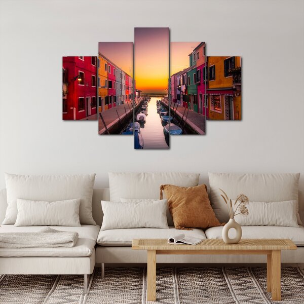 Slika - Zalazak sunca, otok Burano, Venecija, Italija (150x105 cm)