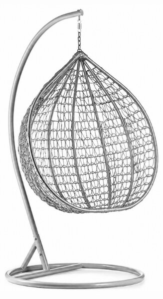Siva viseća stolica KOKON sa stalkom, bez jastuka
