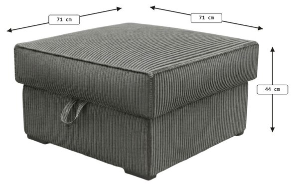 Tabure SMART COSARO XL s prostorom za pohranu 71x71 cm, tamno zelena