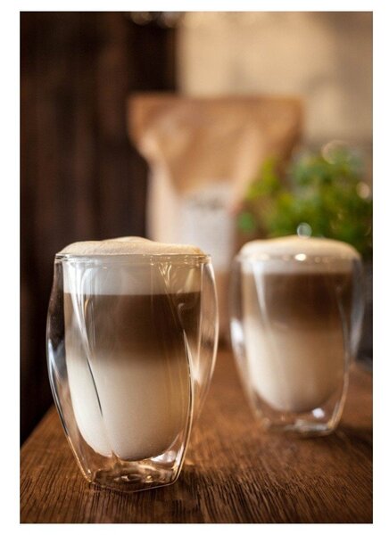 Set od 2 šalice s dvostrukom staklenom stijenkom Vialli Design Latte, 300 ml