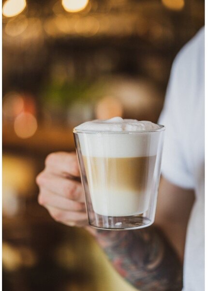 Staklene šalice u setu 2 kom za cappuccino/s dvostrukom stijenkom 350 ml – Vialli Design