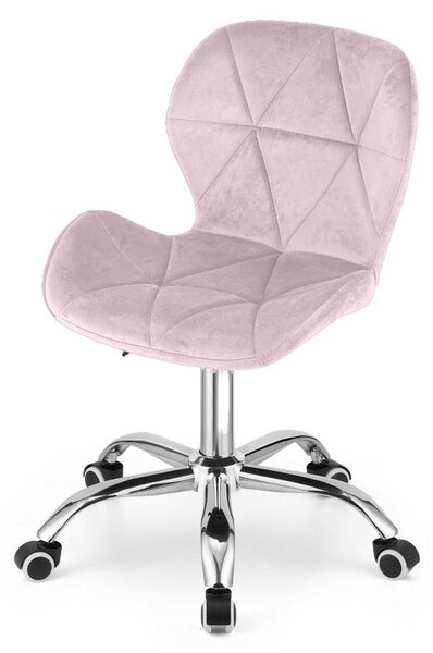 Set za ured – sklopivi radni stol ZARIMO 80×40 cm bijeli + uredska stolica AVOLA VELVET ružičasta