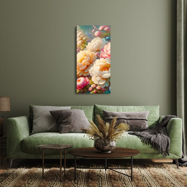 Slika šareni božuri u punom cvatu