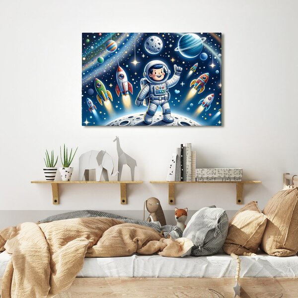 Slika mali astronaut na pustolovnoj misiji