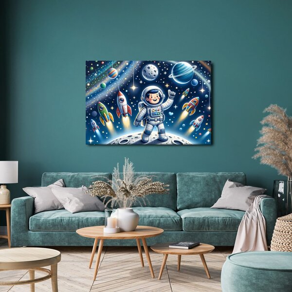 Slika mali astronaut na pustolovnoj misiji