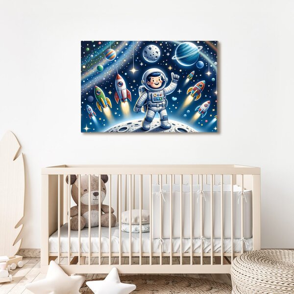 Slika mali astronaut na pustolovnoj misiji
