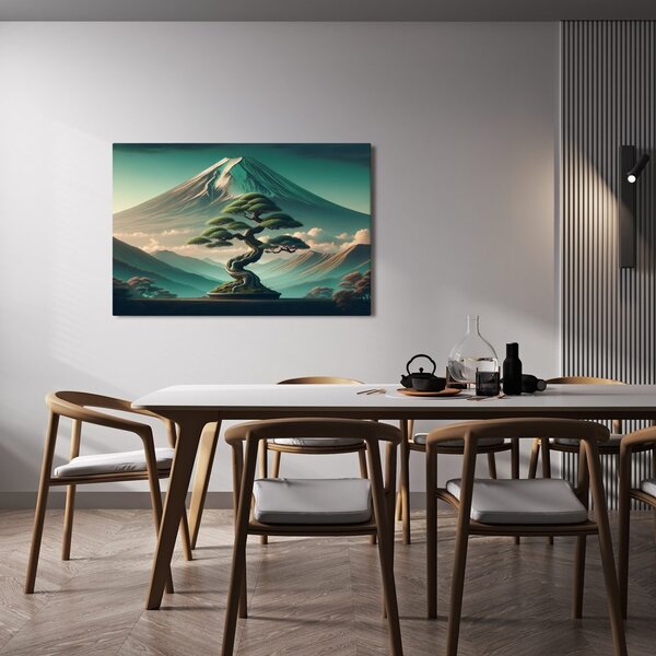 Slika bonsai i planina u japanskom stilu