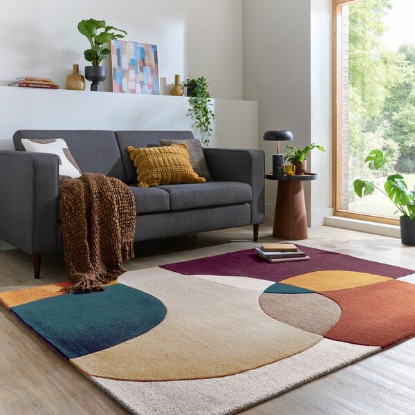 Ljubičasti ručno rađen vunen tepih 160x230 cm Glow Purple Multi – Flair Rugs