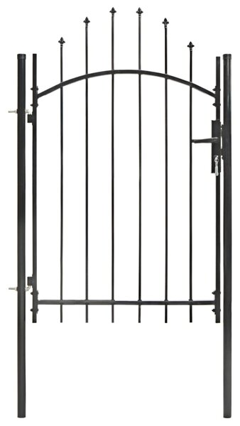 VidaXL Vrtna vrata za ogradu čelična 1 x 2 m crna