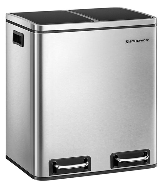 Kanta za odvajanje otpada SORT 30l (2×15l), srebrna/crna SongmicsHome