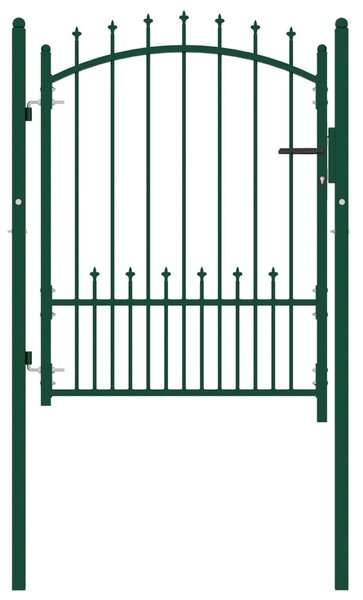VidaXL Vrata za ogradu sa šiljcima čelična 100 x 125 cm zelena