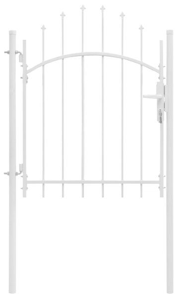 VidaXL Vrtna vrata čelična 1 x 1,75 m bijela