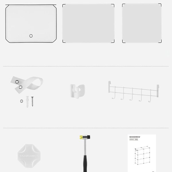 Organizator za obuću KIMBERLY, 10 kutija, bijela/prozirna SongmicsHome