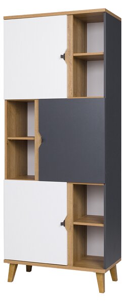 Zondo.hr Ormar s policama Mimone R3D (hrast zlatni + bijela mat + grafit). Akcija -18%. 1051781
